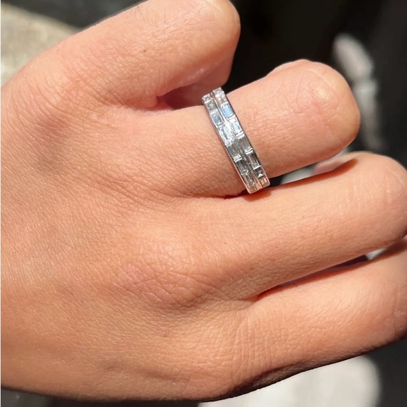 Swarovski Jewelry - Swarovski Signed Eternity Baguette Ring | 8 | Rhodium | Elegant | Retired